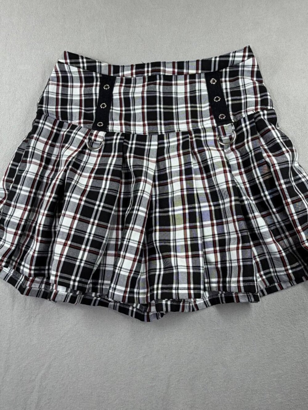 Plaid Pleated Mini Skirt Hot Topic Black Punk Y2K Schoolgirl‎ Punk Grunge Y2K - Picture 5 of 10